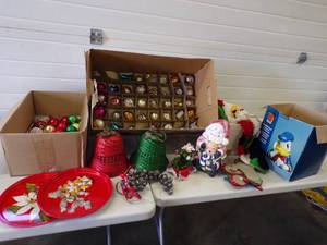 lot 24 image: RARE Vintage Lot of Lead Christmas Ornaments and Other Vintage Christmas Decor