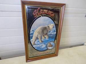 lot 34 image: Vintage Polar Bear Hamms Beer Mirror Sign