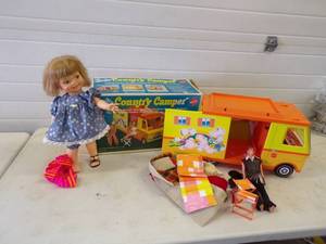 lot 37 image: Vintage Barbie Country Camper in Box and 1967 Ideal Toy Doll