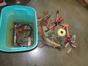 lot 48 image: Large Lot of Tools and Garage Items Gopher Traps Wrenches and More