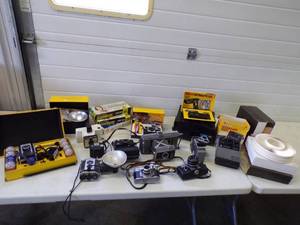 lot 65 image: Vintage Lot of Petri, Kodak, Cameras, Projectors, Slide Cassettes and more