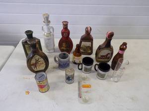 lot 79 image: Vintage Lot of Liquor Decanters and other Cool Collectables