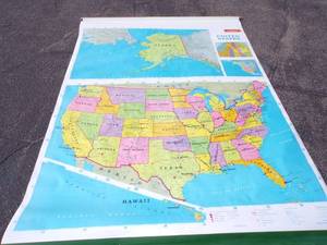 lot 83 image: 1970 USA Rand McNally School Pull Down Map