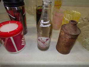 lot 92 image: Huge Lot of Jars Vintage Bottles Beer Glasses and Steins