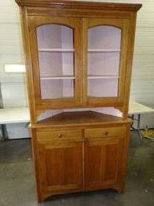 lot 115 image: Amazingly Beautiful Super Old Vintage Corner Hutch Top and Bottom Separate Absolutely Stunning