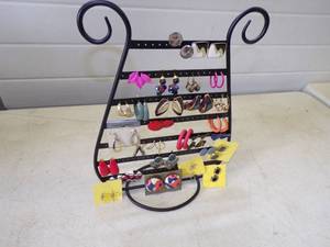 lot 119 image: Large lot of Cool Vintage Earrings and Rack