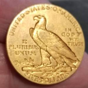 1910 US $5.00 GOLD INDIAN