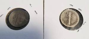 2 MERCURY DIMES 1927 1927-S