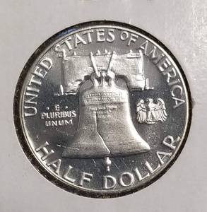 1962 PROOF FRANKLIN HALF DOLLAR SHARP COIN