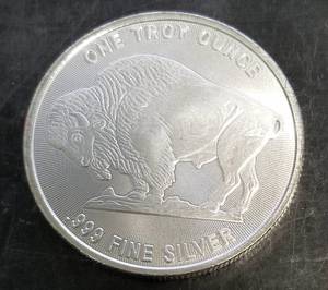 1 TROY OZ .999 FINE SILVER INDIAN BUFFALO ROUND