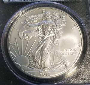 2012-S AMERICAN SILVER EAGLE MS70 PCGS FIRST STRIKE