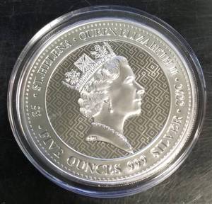 2022 ST HELENA 5 TROY OZ .999 FINE SILVER TRUTH ROUND IN AIRTITE
