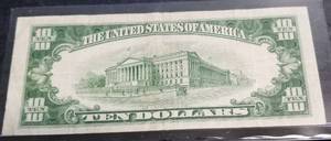 1950-A US GREEN SEAL $10 FEDERAL RESERVE NOTE VF