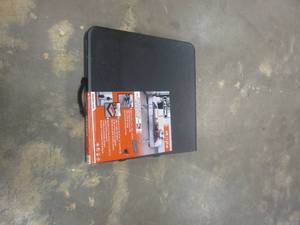 lot 518 image: Lifetime 4 ft. One Hand Adjustable Height Fold-in-Half Table Black (NICE CONDITION)