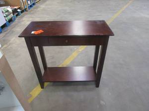 lot 530 image: Convenience Concepts American Heritage 32 in. Espresso Standard Rectangle Wood Console Table with Drawer (TOP SCRATCHED)