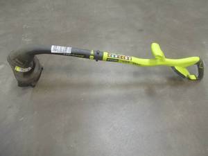 lot 676 image: RYOBI ONE 18V 10 in. Cordless Battery String Trimmer and Edger (Tool Only), P2003, Works (Electrical Smell) SOLD AS IS