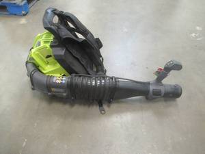 lot 696 image: RYOBI 40V HP Brushless Whisper Series 145 MPH 625 CFM Cordless Battery Backpack Blower (TOOL ONLY), RY40404VNM, Missing Tube Extension, Runs Well - SOLD AS IS