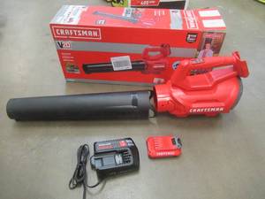 lot 697 image: CRAFTSMAN  20-volt Max 340-CFM 90-MPH Handheld Cordless Electric Leaf Blower (Battery & Charger Included), CMCBL700D1, WorksRuns Well - SOLD AS IS
