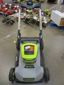 lot 657 image: RYOBI 40V HP Brushless 21 in. Cordless Battery Walk Behind Self-Propelled Lawn Mower (FOR PARTS ONLY, TOOL ONLY)