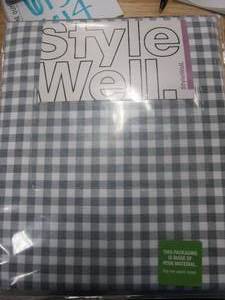lot 614 image: Stylewell Brushed Soft Microfiber 4-Piece Full Sheet Set in Gray Gingham (NEW IN PACKAGING)