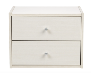 lot 585 image: Iris TACHI Off White Modular Wood Stacking Storage Box with Drawer (OPEN BOX)