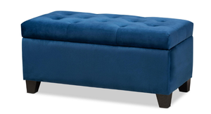 lot 588 image: Baxton Studio Michaela Navy Blue Storage Ottoman (IN BOX)