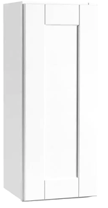 lot 549 image: Hampton Bay Shaker Satin White Stock Assembled Wall Kitchen Cabinet (12 in. x 30 in. x 12 in.) (IN BOX)