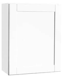 lot 548 image: Hampton Bay Shaker Satin White Stock Assembled Wall Kitchen Cabinet (24 in. x 30 in. x 12 in.) (IN BOX)