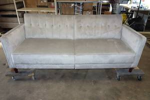 lot 218 image: Iris Transitional Tufted Futon Sofa Bed