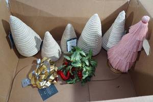 lot 106 image: Assorted Christmas Dcor - Woven Trees