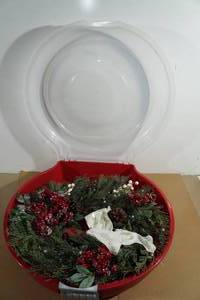 lot 108 image: Christmas Wreath with Sterilite Storage Container