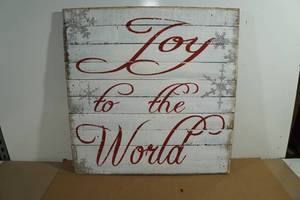 lot 109 image: Joy to the World Wood Sign