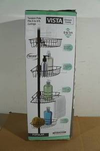 lot 19 image: NEW Vista Tension Pole 4 Tier Shower Caddie