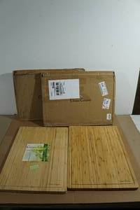 lot 124 image: Classic Cuisine Extra Large Bamboo Cutting Boards - Cracked