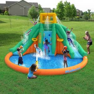 lot 24 image: Magic Time Twin Peak Inflatable Play Set