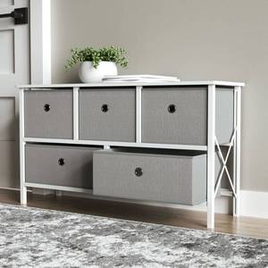 lot 59 image: Brookside Fabric 5 Drawer Storage Chest