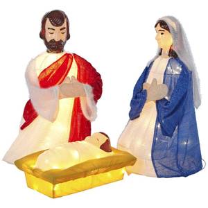 lot 85 image: Alcove 28 3 Piece Lighted Nativity Set
