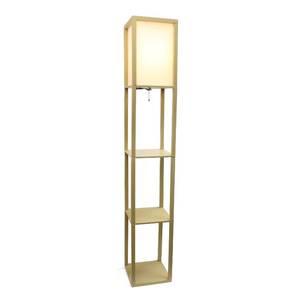 lot 127 image: Lalia Home Column Shelf Floor Lamp - Missing Some Hardware