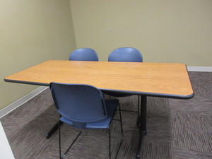 lot 127 image: STEELCASE TABLES AND STEELCASE CHAIRS FOR YOUR LUNCHROOM OR CONFERENCE ROOM
