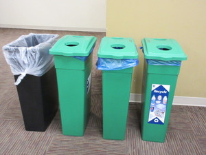 lot 151 image: TRASH AND RECYCLE RECEPTACLES
