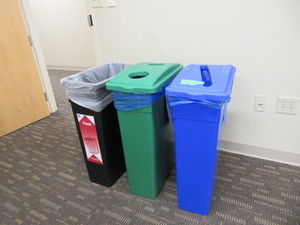 lot 153 image: TRASH AND RECYCLE RECEPTACLES