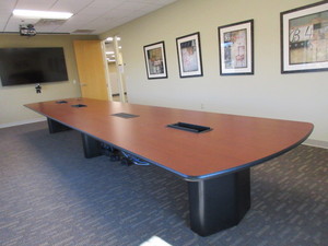 lot 251 image: GRAND, STEELCASE, EXECUTIVE CONFERENCE ROOM TABLE