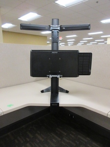 lot 403 image: ERGOTRON, 2 MONITOR, SIT STAND WORK STATION