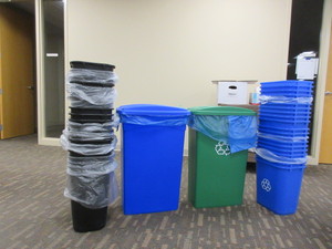 lot 154 image: WASTE AND RECYCLE RECEPTACLES