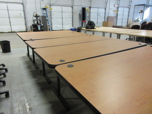 lot 245 image: FALCON WORK TABLES WITH CORD MANAGEMENT