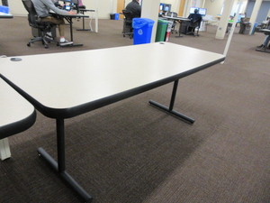 lot 274 image: FALCON FOLD UP WORK TABLES WITH CORD MANAGEMENT