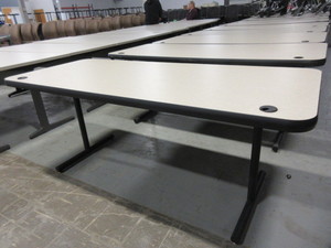 lot 321 image: FALCON FOLD UP WORK TABLES WITH CORD MANAGEMENT