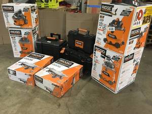 Lot of assorted Ridgid  Tools, accesories and shop vacs variosu models and conditions see pictures