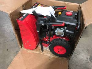 lot 6 image: Power Smart  24 in. 2-Stage Electric Start Gas Snow Blower not used see pictures open box