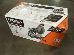 lot 7 image: Ridgid 12 in Dual Bevel Sliding Miter Saw open box customer return see pictures